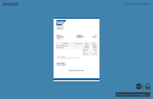 USA SAP-Rechnungsbeispielvorschau